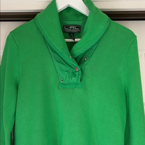 Lauren Ralph Lauren Kelly Green Shawl Collar Popover - Picture 1 of 8